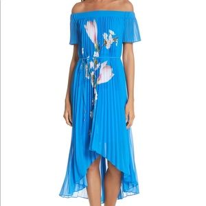Ted baker harmony pleated high low dress